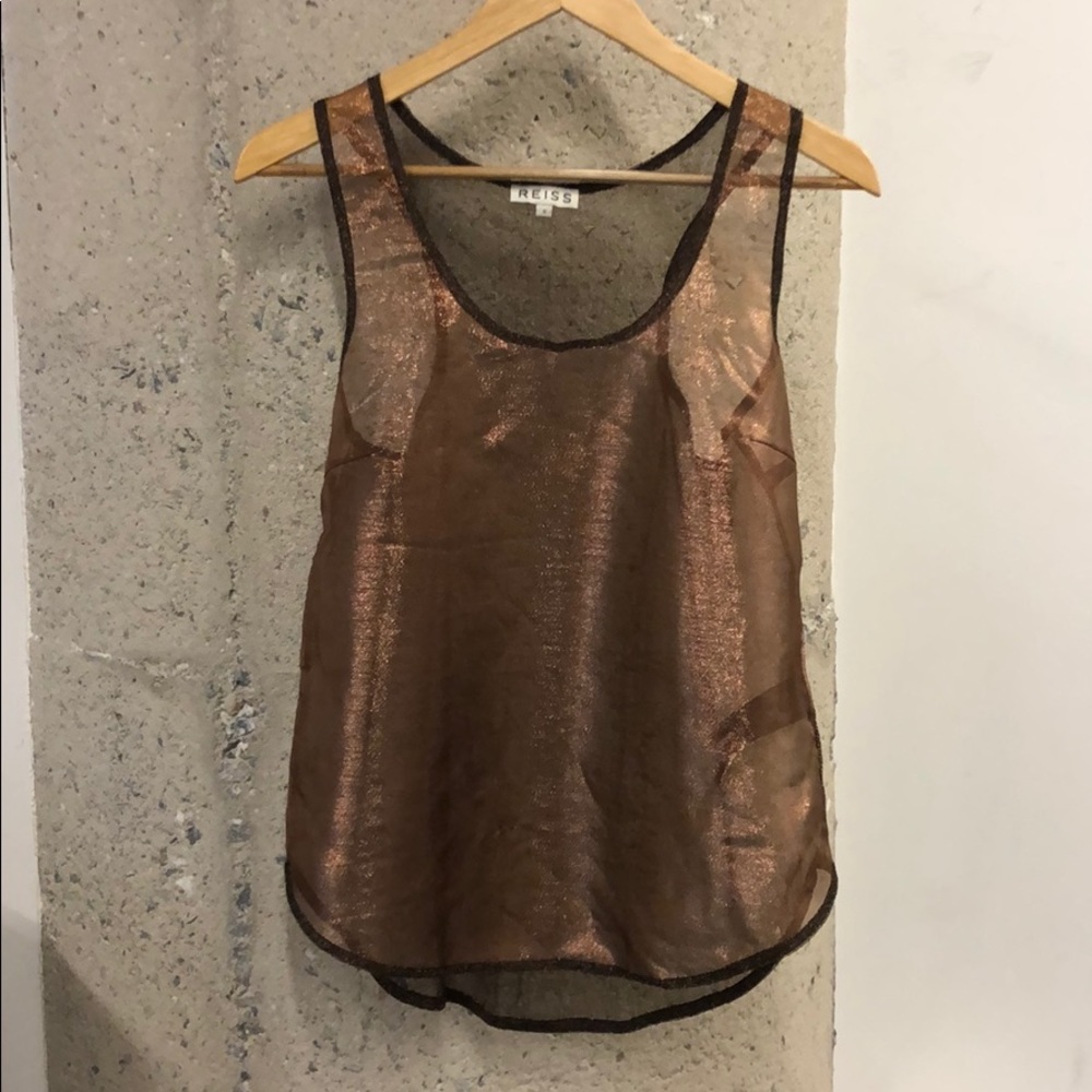Sheer metallic tank